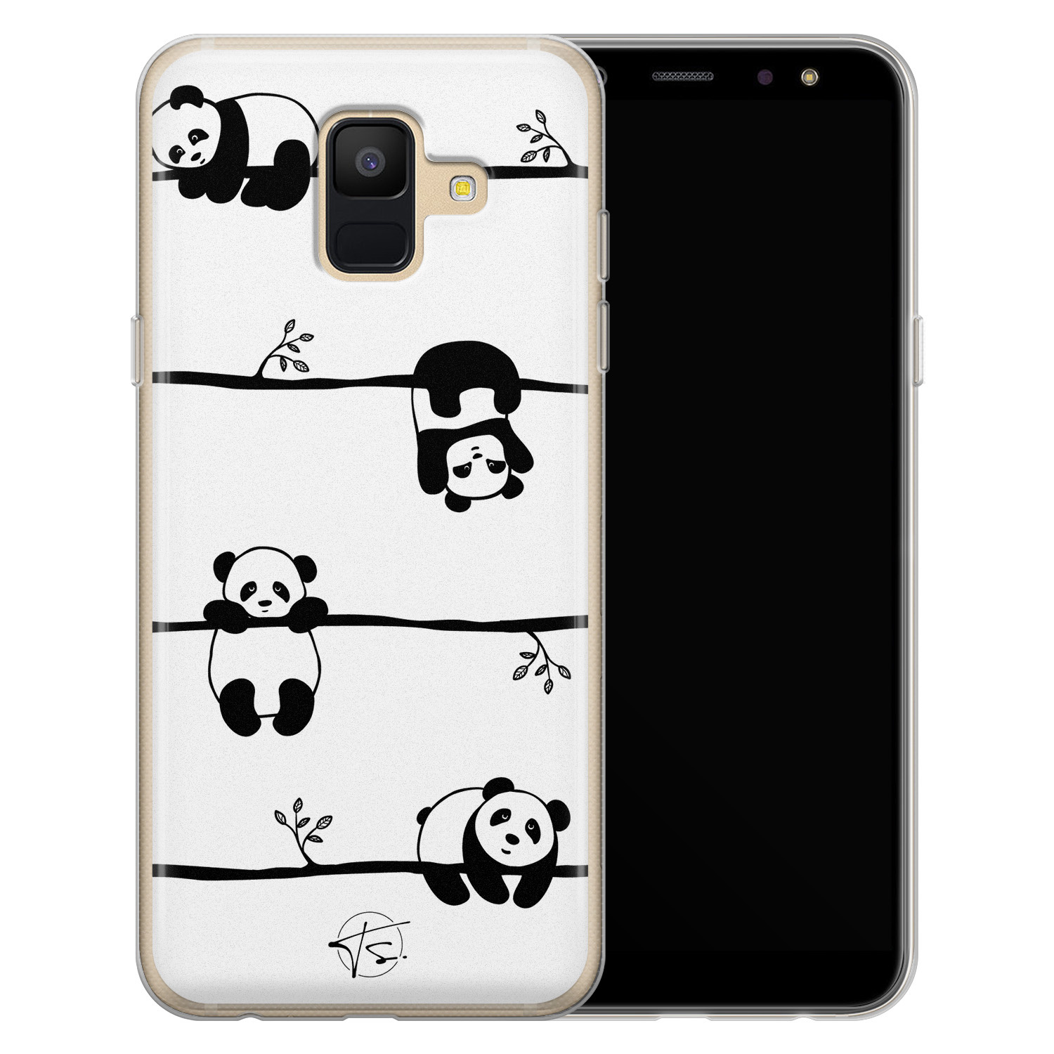 Telefoonhoesje Store Samsung Galaxy A6 2018 siliconen hoesje - Panda
