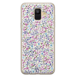 Telefoonhoesje Store Samsung Galaxy A6 2018 siliconen hoesje - Purple Garden