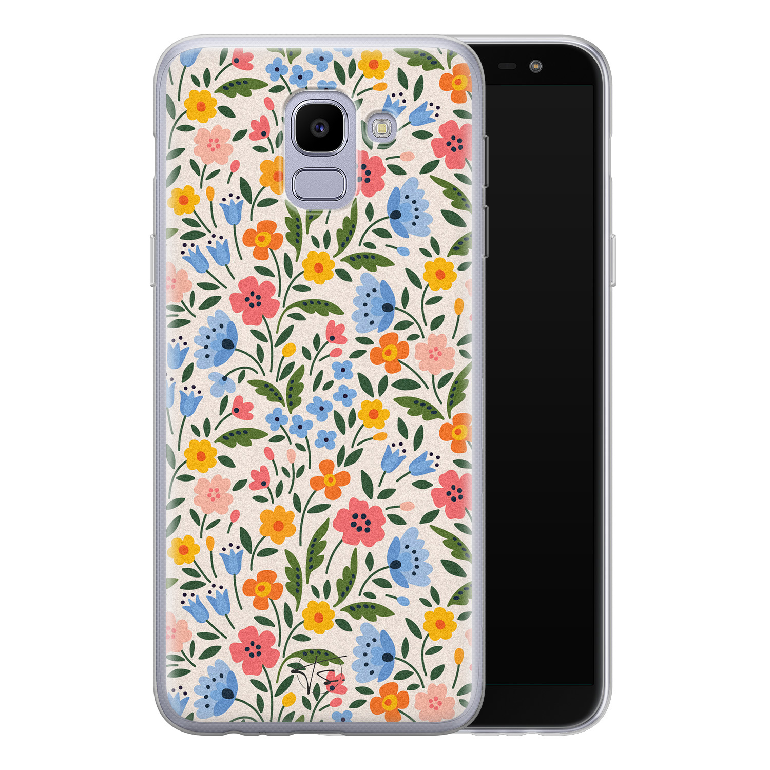 Telefoonhoesje Store Samsung Galaxy J6 2018 siliconen hoesje - Romantische bloemen