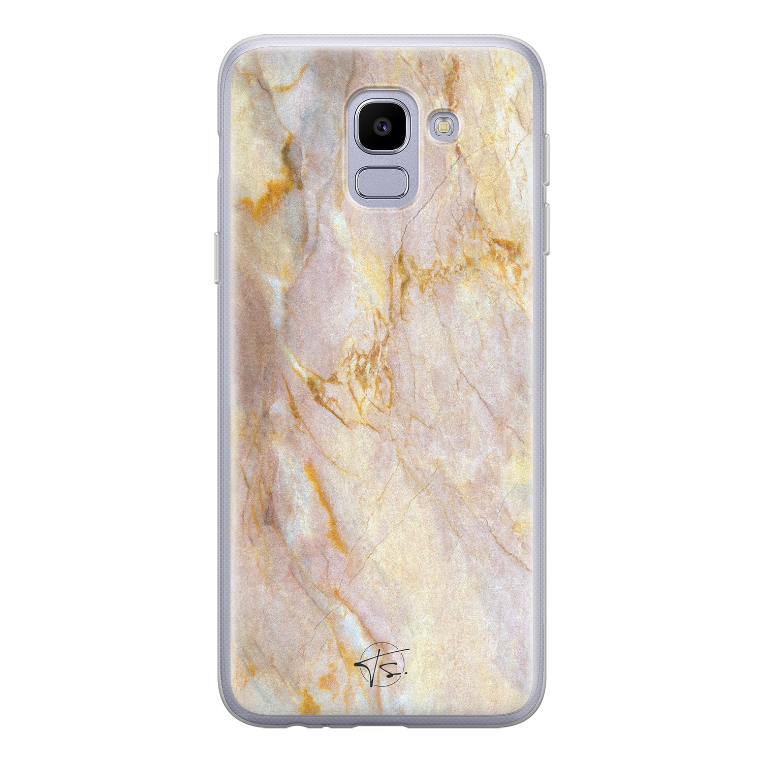 ELLECHIQ Samsung Galaxy J6 2018 siliconen hoesje - Stay Golden Marble