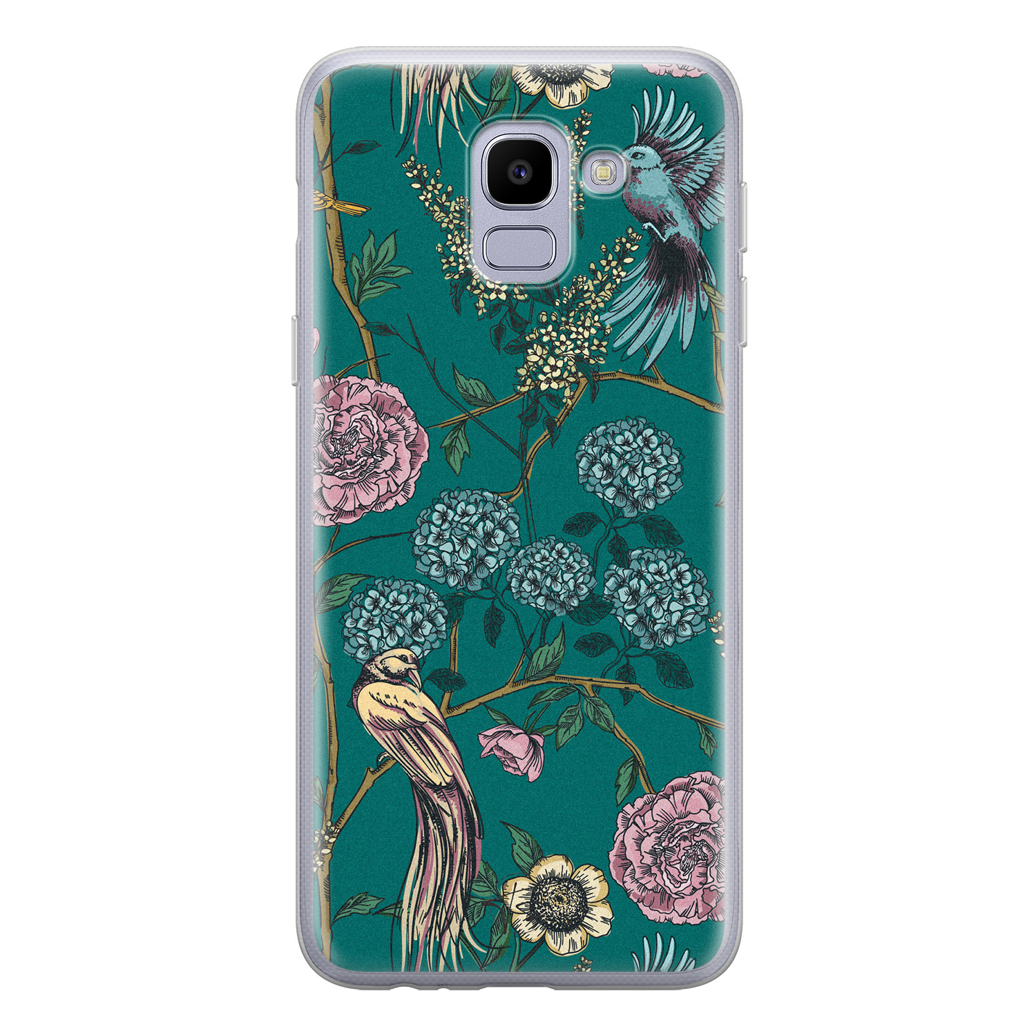 Telefoonhoesje Store Samsung Galaxy J6 2018 siliconen hoesje - Bloomy birds