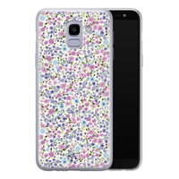 Telefoonhoesje Store Samsung Galaxy J6 2018 siliconen hoesje - Purple Garden