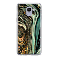 ELLECHIQ Samsung Galaxy J6 2018 siliconen hoesje - Marble Khaki Swirl