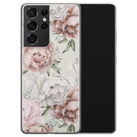 Telefoonhoesje Store Samsung Galaxy S21 Ultra siliconen hoesje - Classy flowers