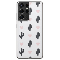 Leuke Telefoonhoesjes Samsung Galaxy S21 Ultra siliconen hoesje - Cactus love