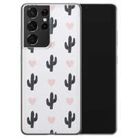 Leuke Telefoonhoesjes Samsung Galaxy S21 Ultra siliconen hoesje - Cactus love