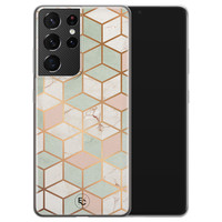 ELLECHIQ Samsung Galaxy S21 Ultra siliconen hoesje - Pastel Kubus