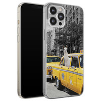 ELLECHIQ iPhone 12 Pro Max siliconen hoesje - Lama in taxi
