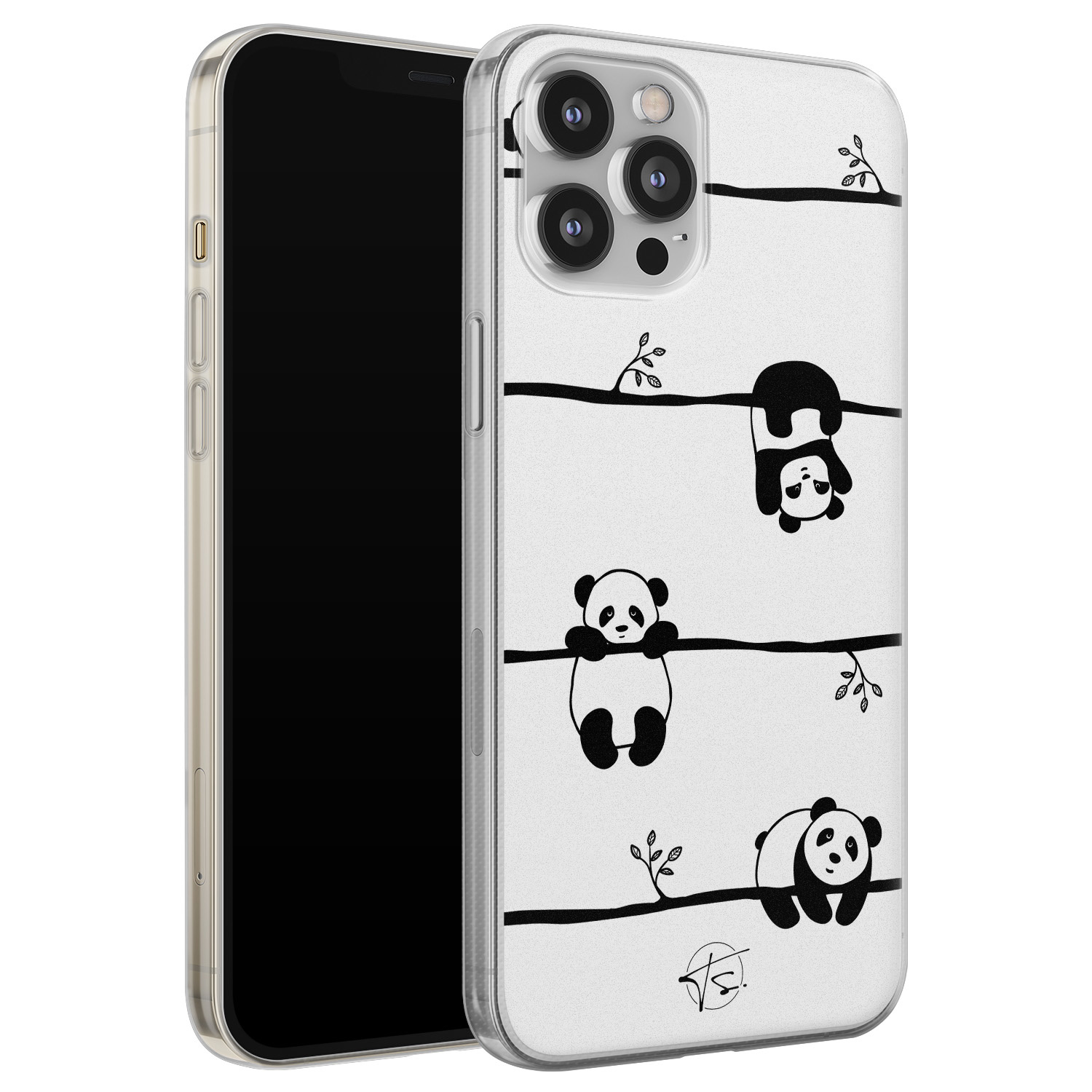 Telefoonhoesje Store iPhone 12 Pro Max siliconen hoesje - Panda