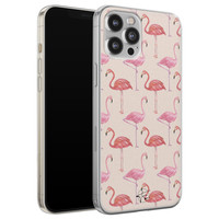 Telefoonhoesje Store iPhone 12 Pro Max siliconen hoesje - Flamingo