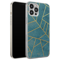 Telefoonhoesje Store iPhone 12 Pro Max siliconen hoesje - Abstract blauw