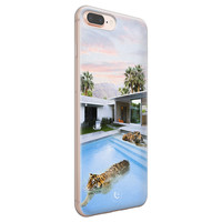 ELLECHIQ iPhone 8 Plus/7 Plus siliconen hoesje - Tiger pool