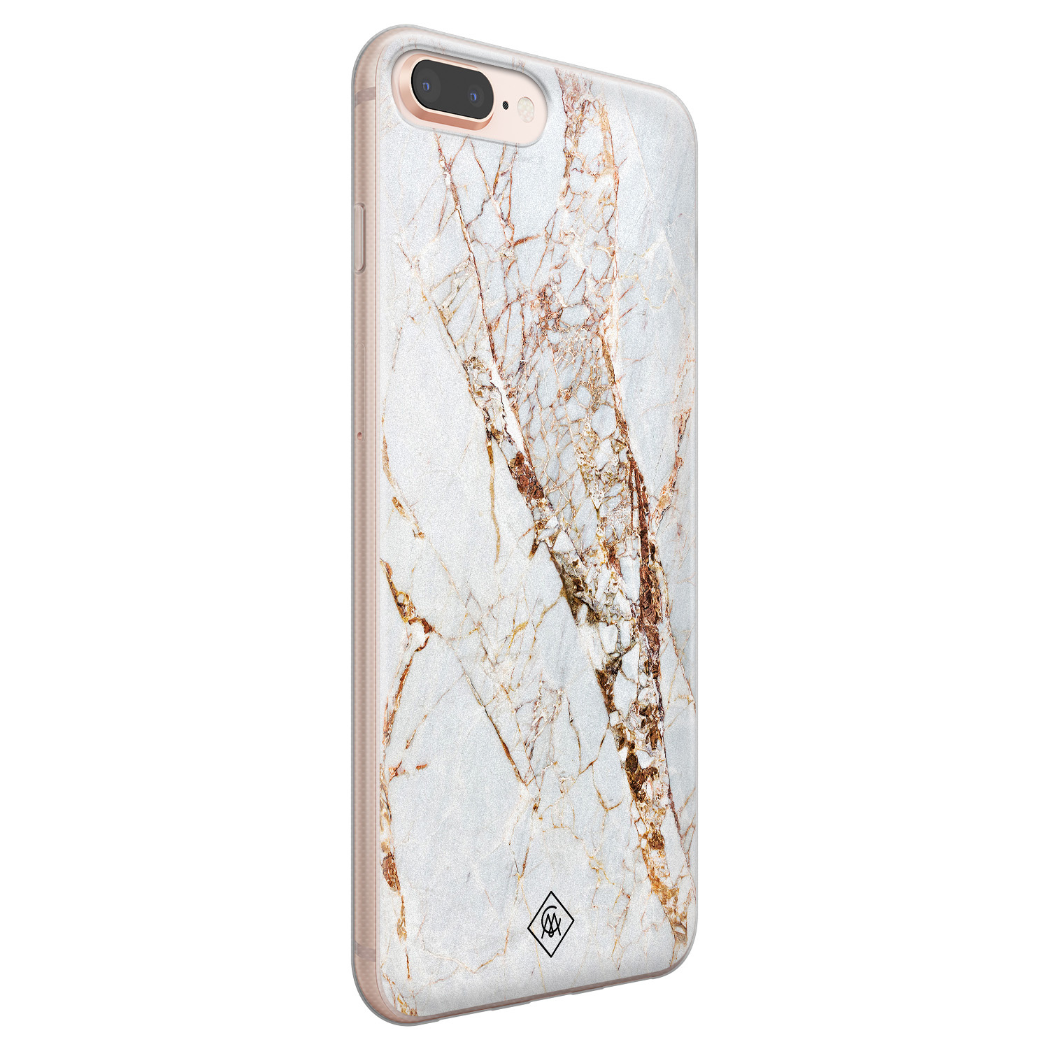 Casimoda iPhone 8 Plus/7 Plus siliconen hoesje - Goud marmer