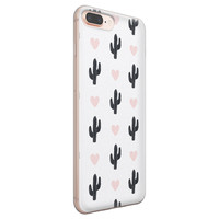 Leuke Telefoonhoesjes iPhone 8 Plus/7 Plus siliconen hoesje - Cactus hartjes