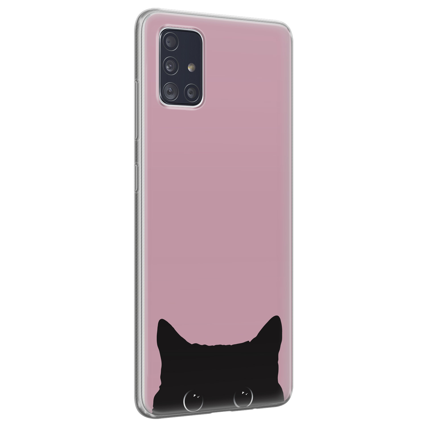 Telefoonhoesje Store Samsung Galaxy A71 siliconen hoesje - Zwarte kat