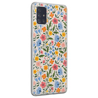 Telefoonhoesje Store Samsung Galaxy A71 siliconen hoesje - Romantische bloemen