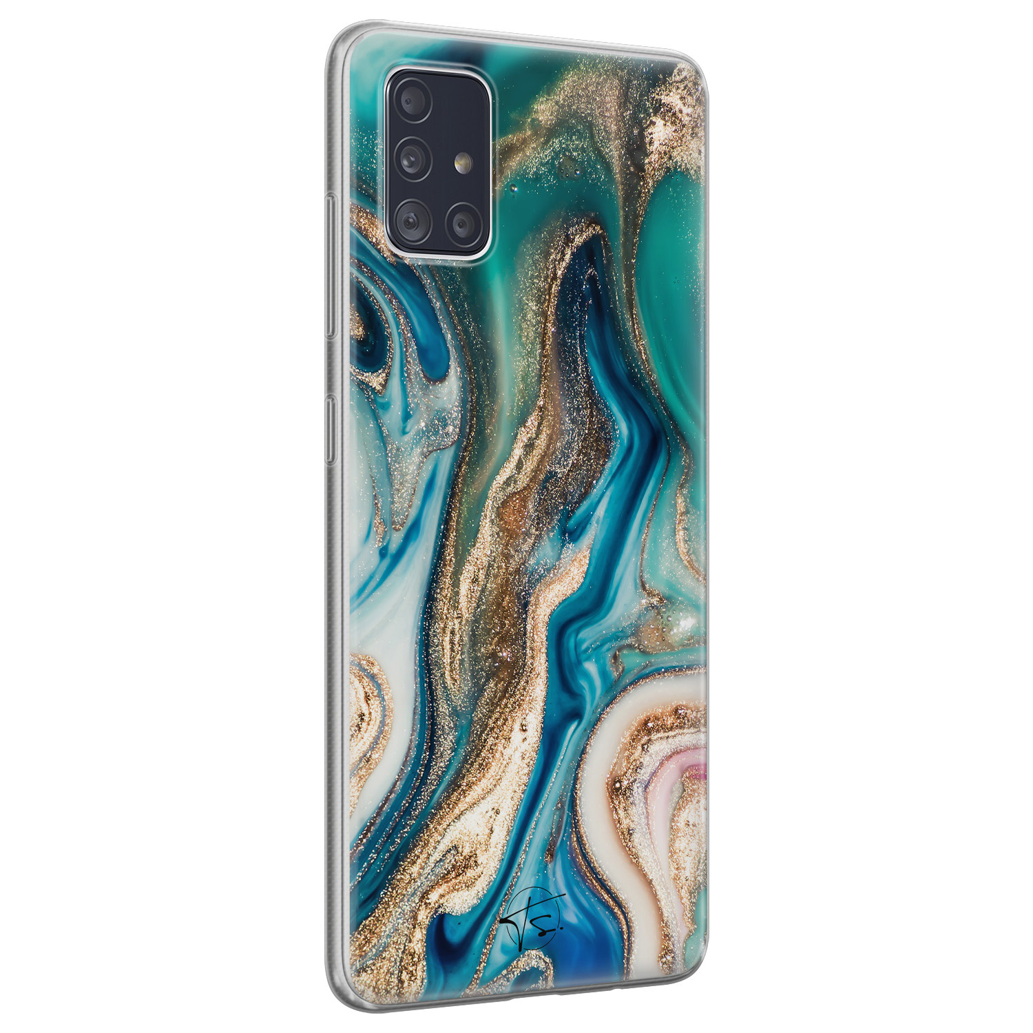 Telefoonhoesje Store Samsung Galaxy A71 siliconen hoesje - Magic marble