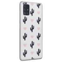 Leuke Telefoonhoesjes Samsung Galaxy A71 siliconen hoesje - Cactus love