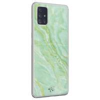 Telefoonhoesje Store Samsung Galaxy A71 siliconen hoesje - Marmer Limegroen