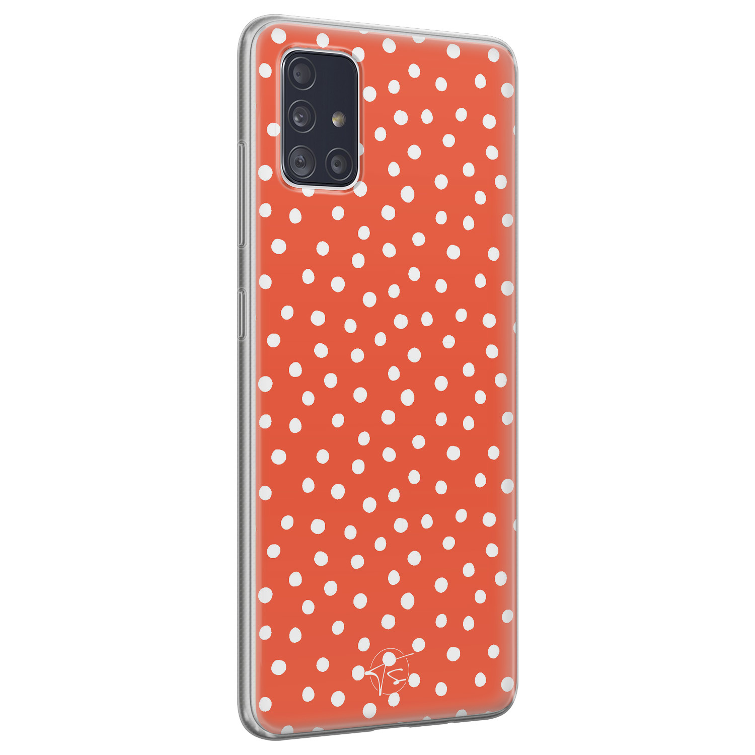 Telefoonhoesje Store Samsung Galaxy A71 siliconen hoesje - Orange dots