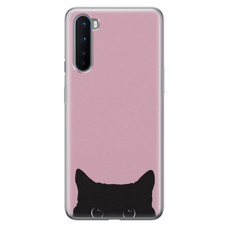 Telefoonhoesje Store OnePlus Nord siliconen hoesje - Zwarte kat