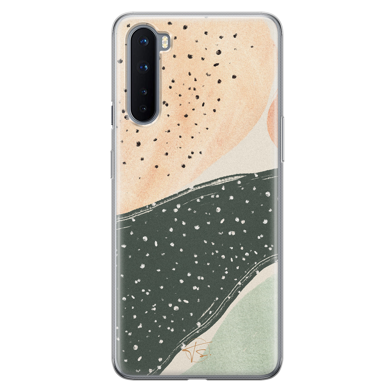 Telefoonhoesje Store OnePlus Nord siliconen hoesje - Abstract peach