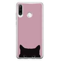 Telefoonhoesje Store Huawei P30 Lite siliconen hoesje - Zwarte kat
