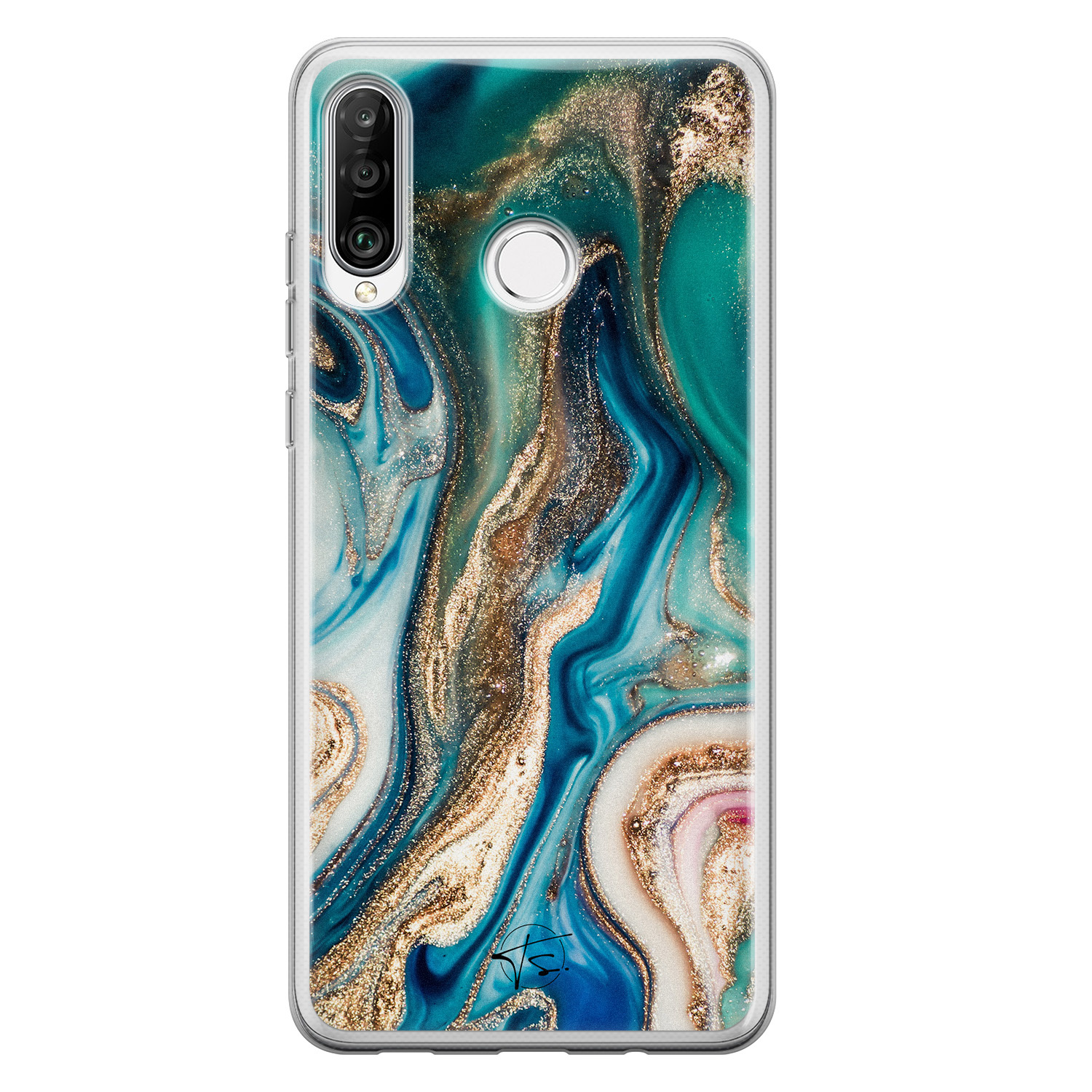 Telefoonhoesje Store Huawei P30 Lite siliconen hoesje - Magic marble