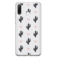 Leuke Telefoonhoesjes Huawei P30 Lite siliconen hoesje - Cactus love