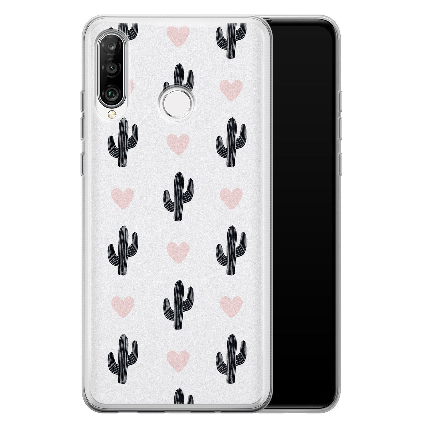 Leuke Telefoonhoesjes Huawei P30 Lite siliconen hoesje - Cactus love