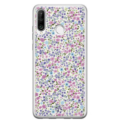 Telefoonhoesje Store Huawei P30 Lite siliconen hoesje - Purple Garden