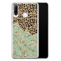 Leuke Telefoonhoesjes Huawei P30 Lite siliconen hoesje - Luipaard flower print