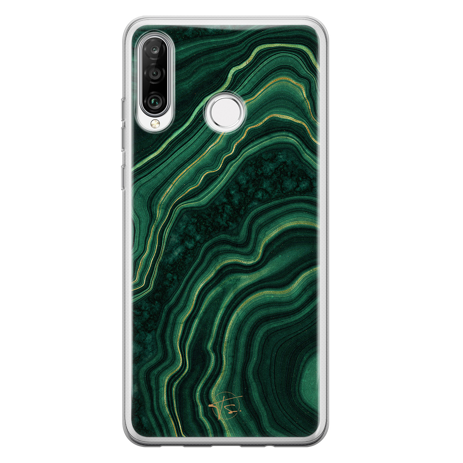 Telefoonhoesje Store Huawei P30 Lite siliconen hoesje - Agate groen