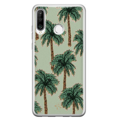 Telefoonhoesje Store Huawei P30 Lite siliconen hoesje - Palmbomen