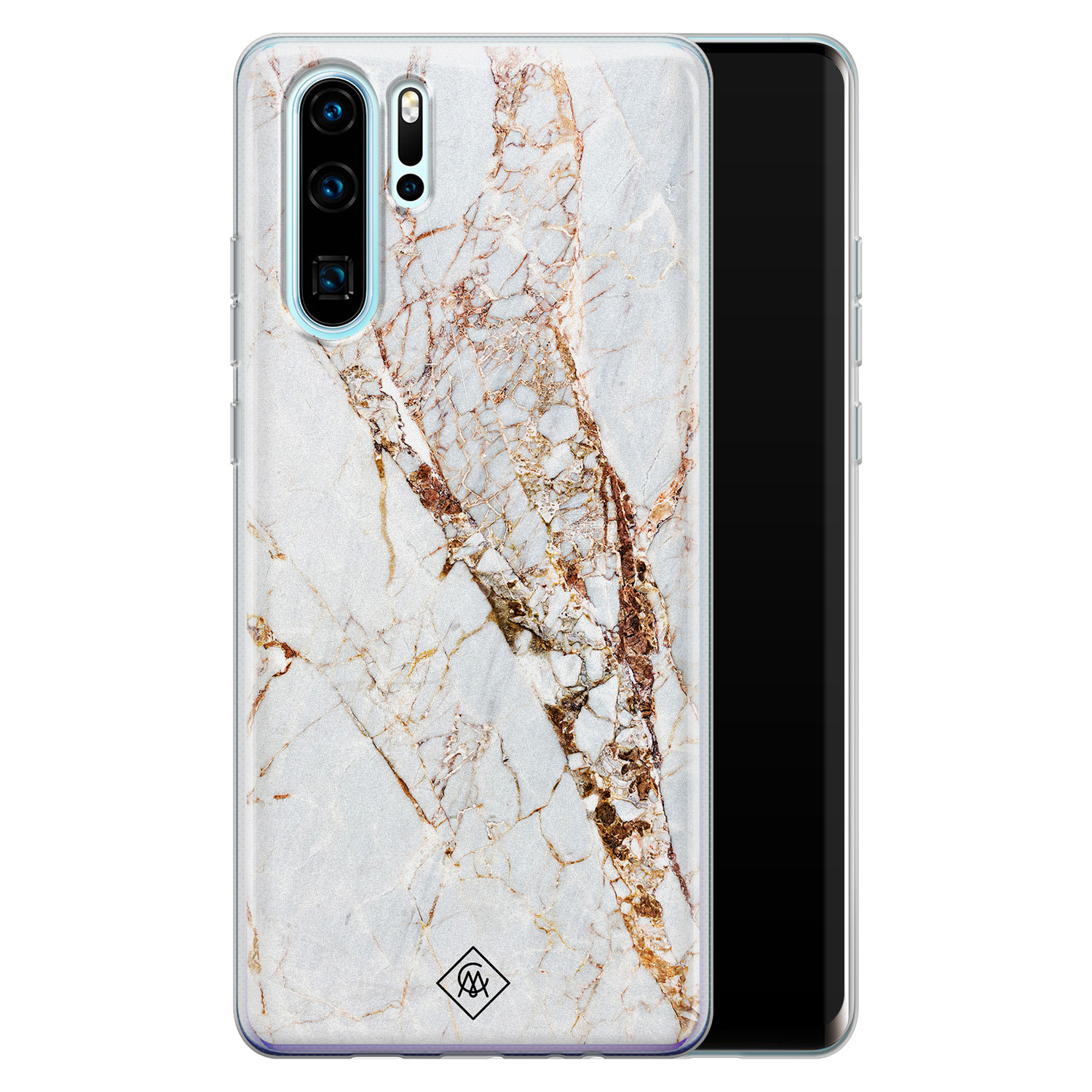 Casimoda Huawei P30 Pro siliconen hoesje - Marmer goud