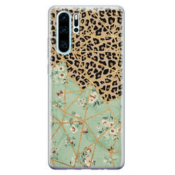 Leuke Telefoonhoesjes Huawei P30 Pro siliconen hoesje - Luipaard flower print