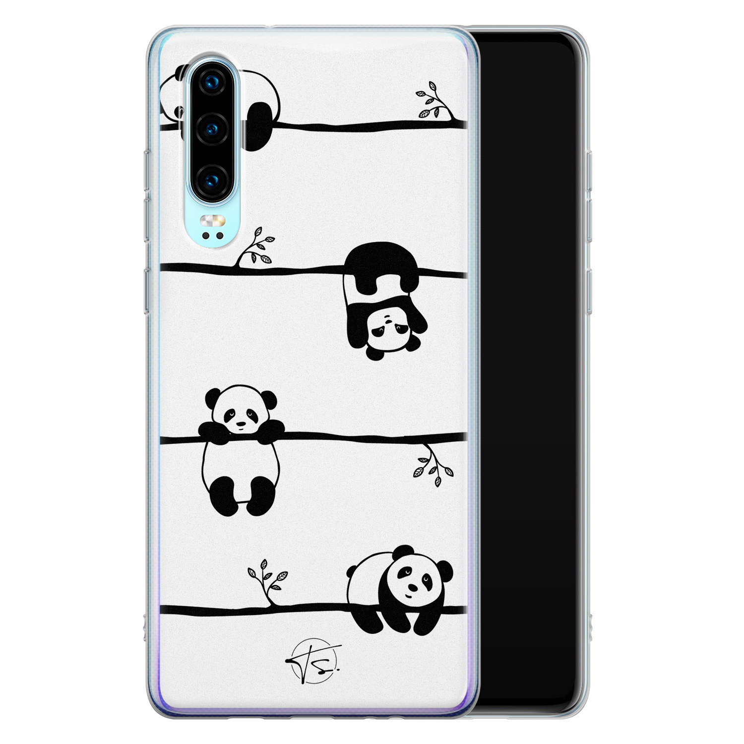 Telefoonhoesje Store Huawei P30 siliconen hoesje - Panda