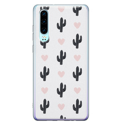 Leuke Telefoonhoesjes Huawei P30 siliconen hoesje - Cactus love