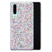 Telefoonhoesje Store Huawei P30 siliconen hoesje - Purple Garden