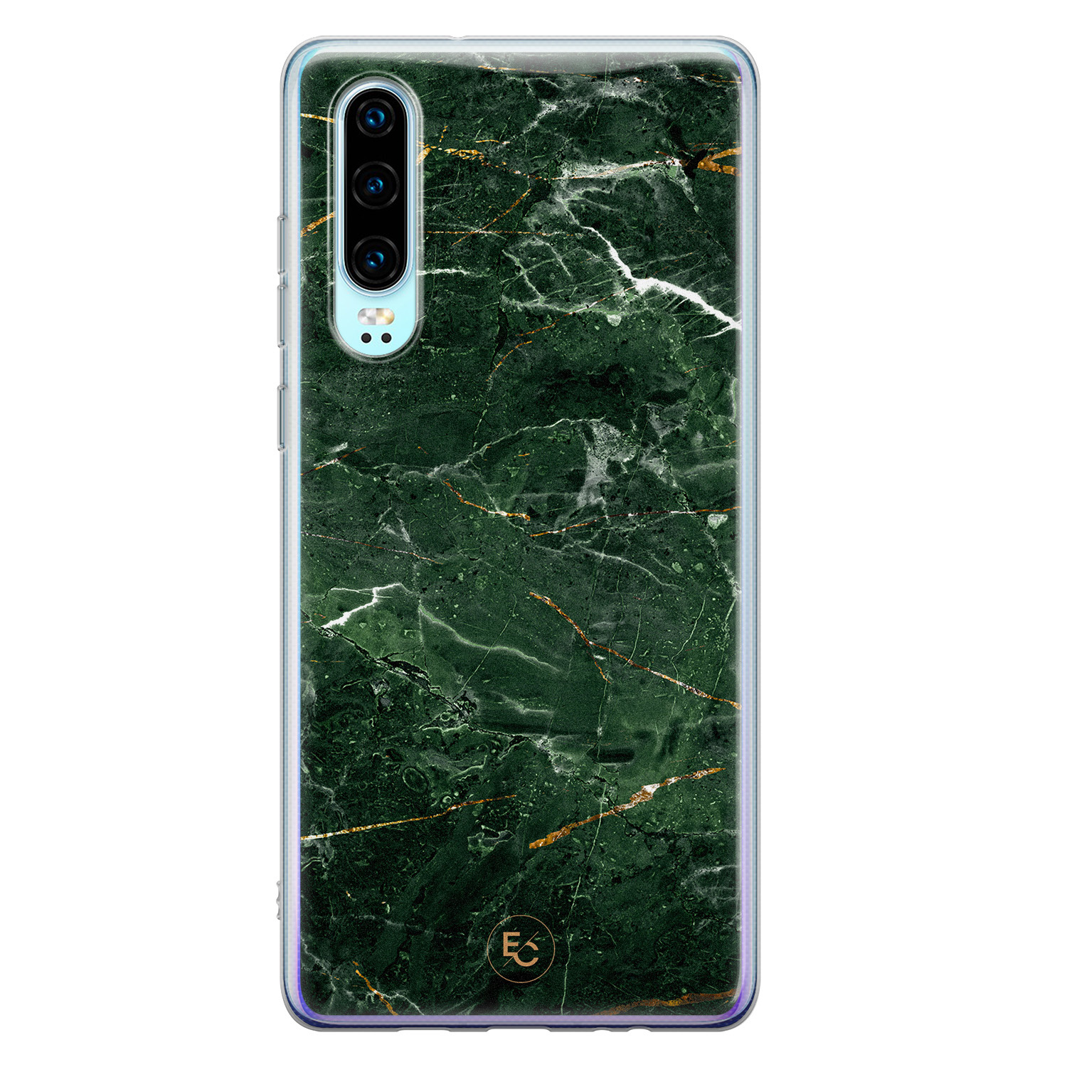 ELLECHIQ Huawei P30 siliconen hoesje - Marble jade green