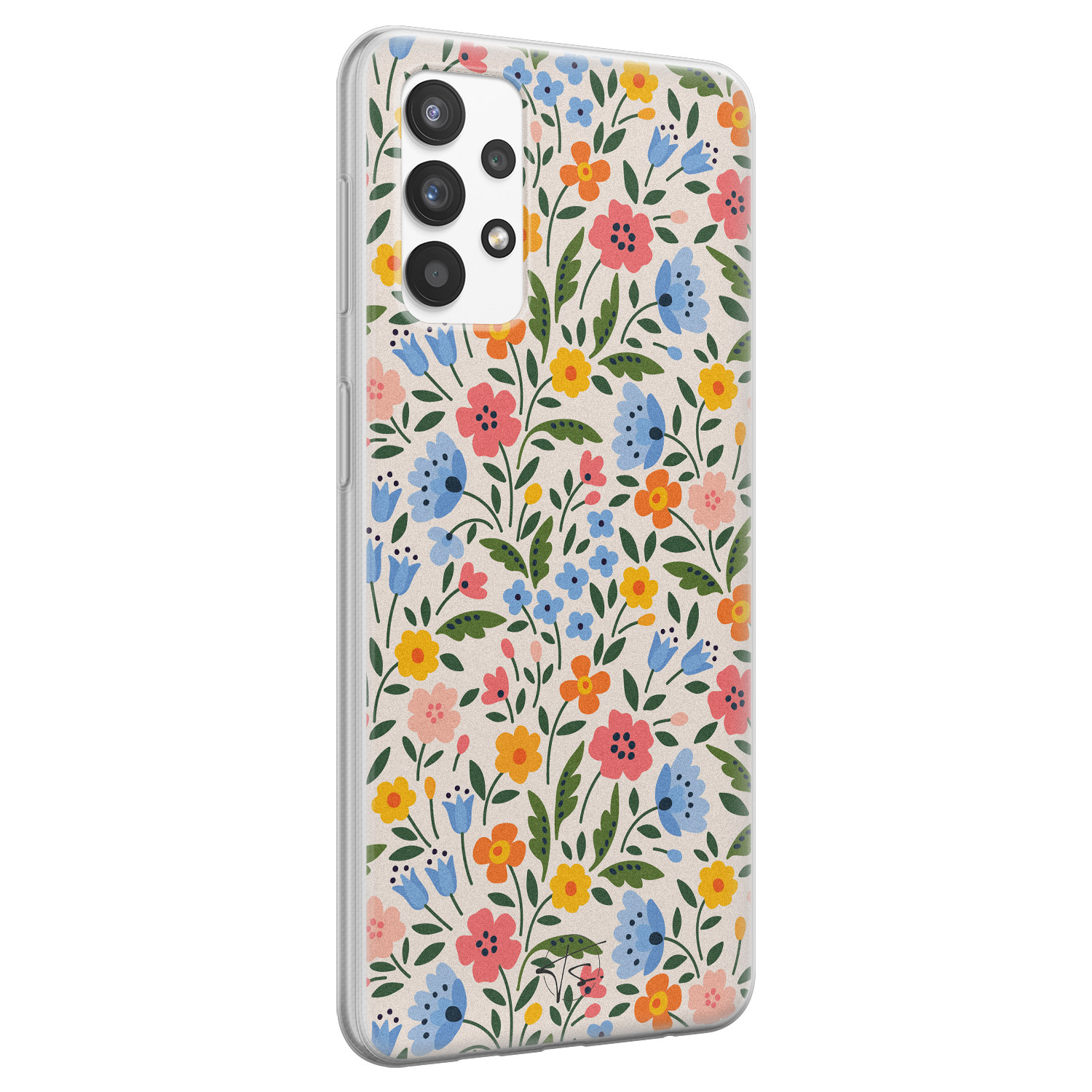 Telefoonhoesje Store Samsung Galaxy A32 4G siliconen hoesje - Romantische bloemen