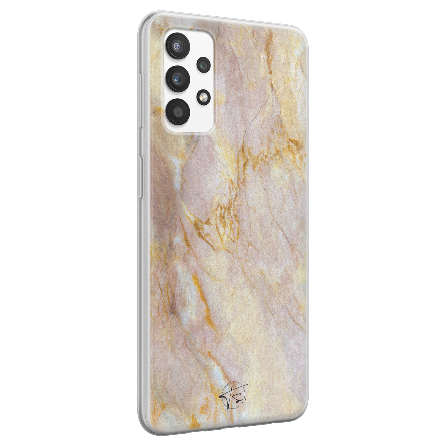 ELLECHIQ Samsung Galaxy A32 4G siliconen hoesje - Stay Golden Marble