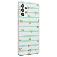 Telefoonhoesje Store Samsung Galaxy A32 4G siliconen hoesje - Mint hartjes