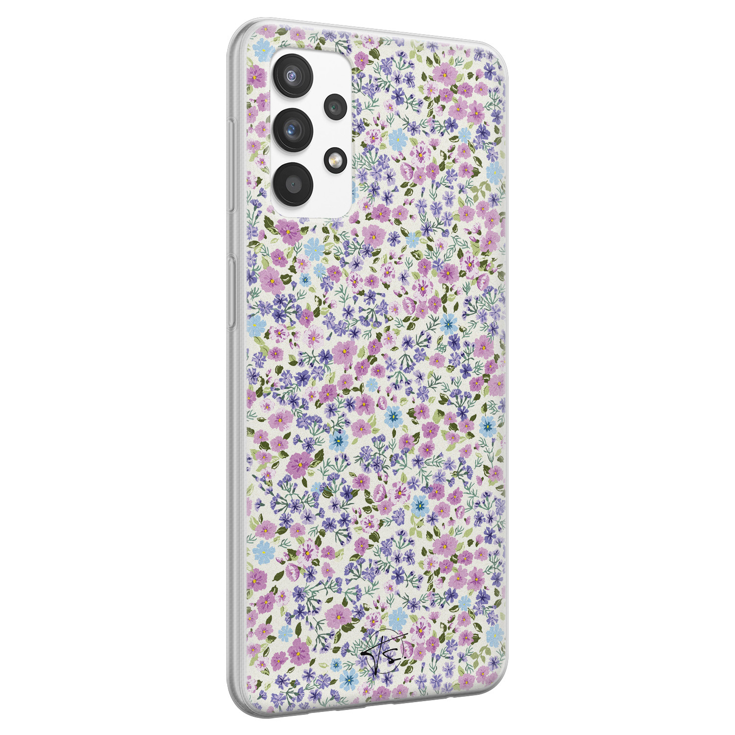 Telefoonhoesje Store Samsung Galaxy A32 4G siliconen hoesje - Purple Garden