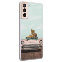 ELLECHIQ Samsung Galaxy S21 Plus siliconen hoesje - Chill tijger