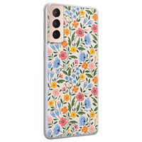 Telefoonhoesje Store Samsung Galaxy S21 Plus siliconen hoesje - Romantische bloemen