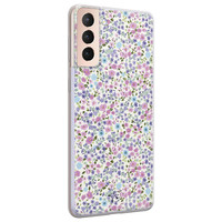 Telefoonhoesje Store Samsung Galaxy S21 Plus siliconen hoesje - Purple Garden