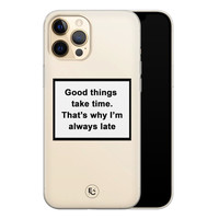 ELLECHIQ iPhone 12 siliconen hoesje - Good things take time