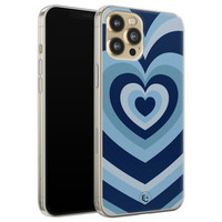 ELLECHIQ iPhone 12 siliconen hoesje - Hart blauw