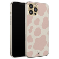 ELLECHIQ iPhone 12 siliconen hoesje - Koeienprint roze